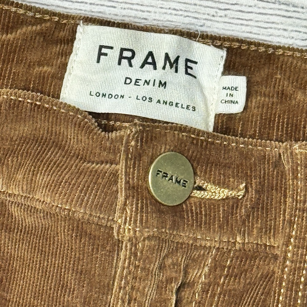 FRAME Le Mini Skirt Warm Tan Brown Thin‎ Corduroy Size 28 - Picture 2 of 5